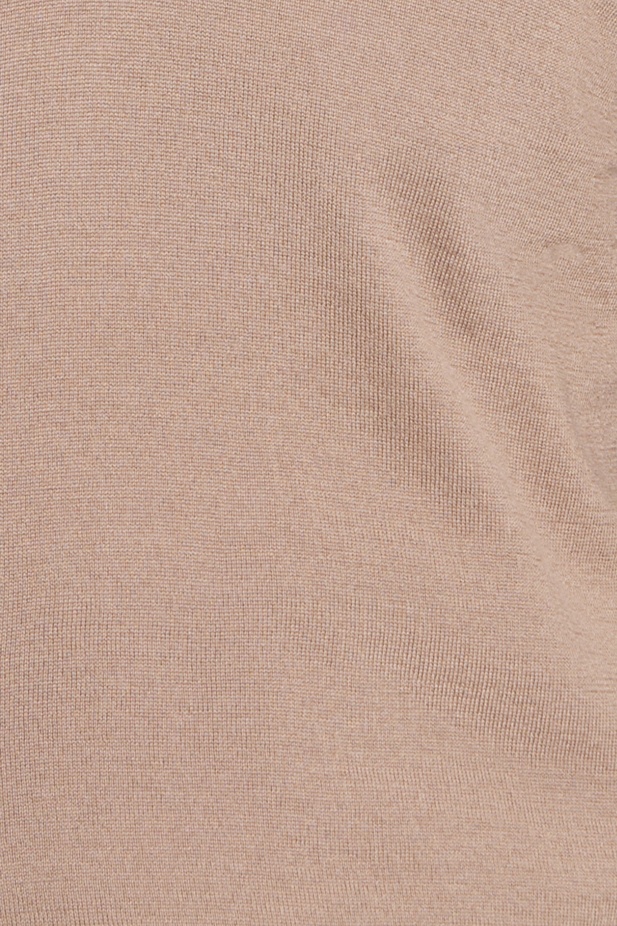 Camel Merino Wool V-Neck Sweater