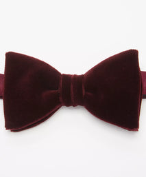 Burgundy Red Velvet Pre-Tied Bow Tie