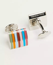 Multicolour Jermyn Street Edition Enamel Stripe Cufflinks