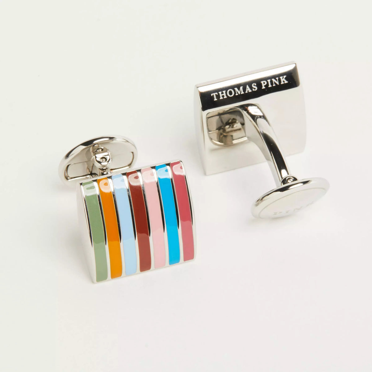 Multicolour Jermyn Street Edition Enamel Stripe Cufflinks