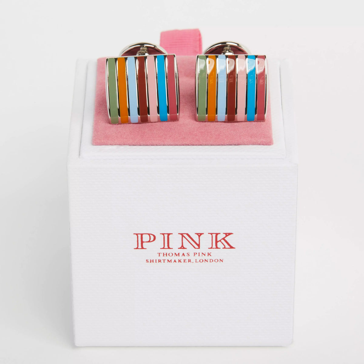 Multicolour Jermyn Street Edition Enamel Stripe Cufflinks