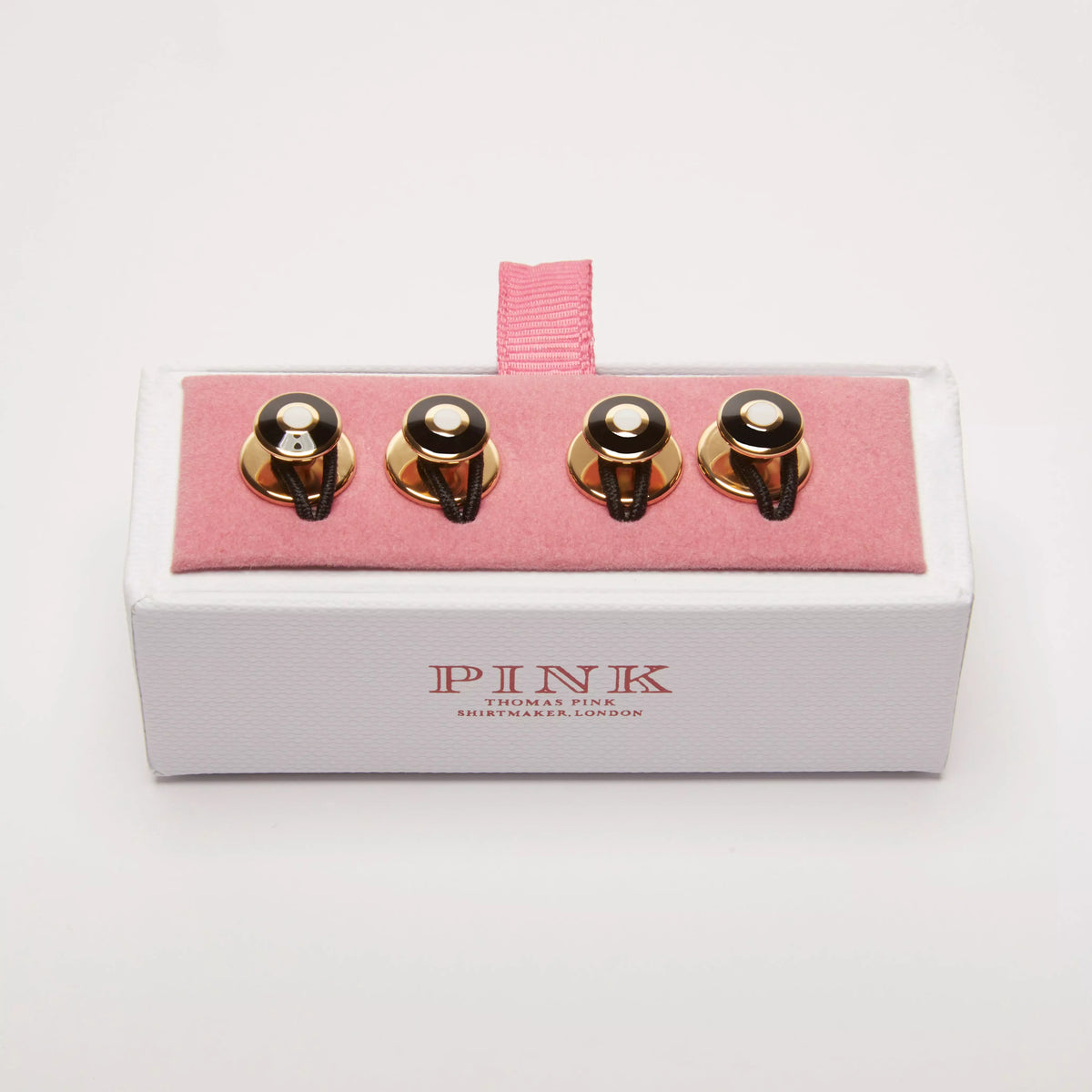 Gold Finish Target Enamel Shirt Studs