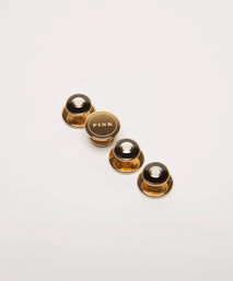 Gold Finish Target Enamel Shirt Studs