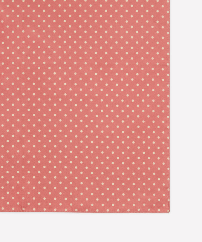 Pink & Neutral Polka Dot Silk Pocket Square