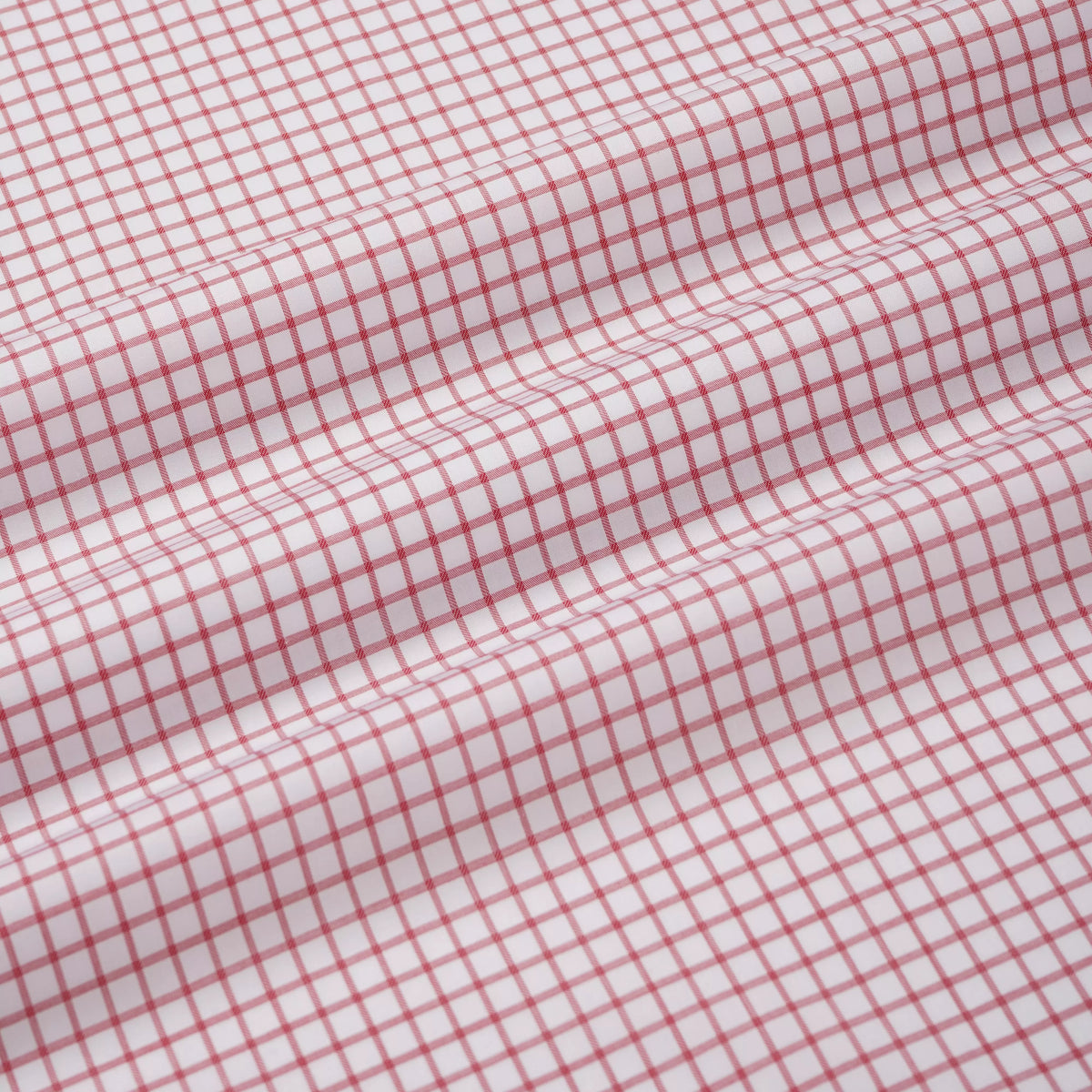 White & Red Tailored Fit Twill Graph Check Formal Shirt