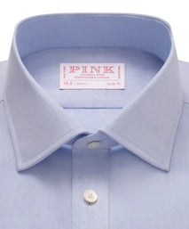 Blue Slim Fit Oriali Plain Formal Shirt