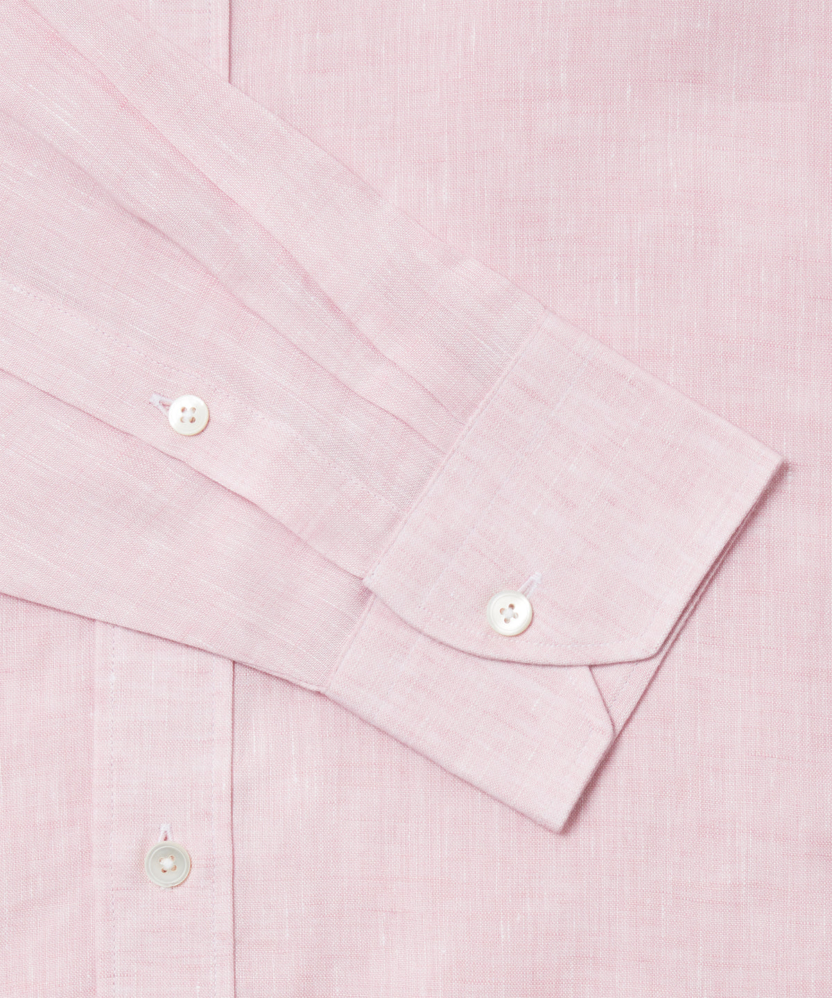 Pale Pink Tailored Fit Essential Linen Smart Casual Shirt