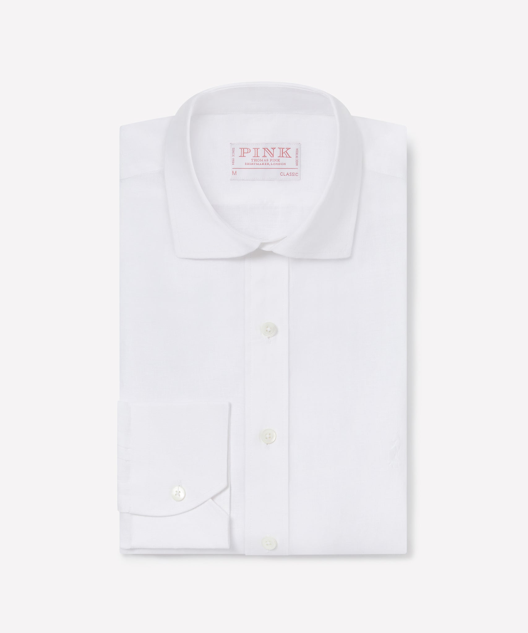 White Classic Fit Essential Linen Smart Casual Shirt