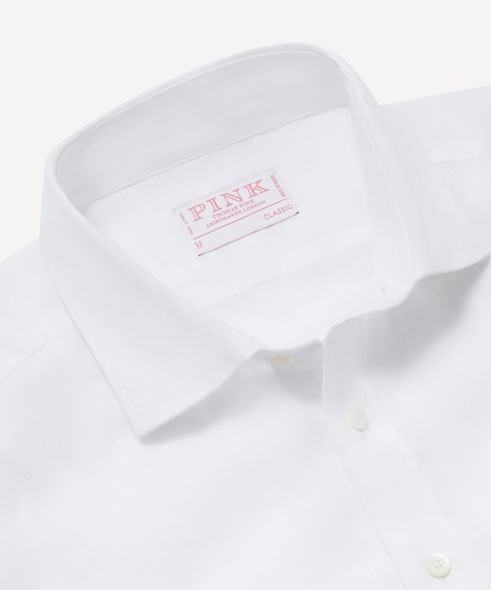 White Classic Fit Essential Linen Smart Casual Shirt