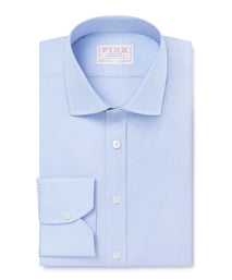 Pale Blue & White Classic Fit Puppytooth Formal Shirt